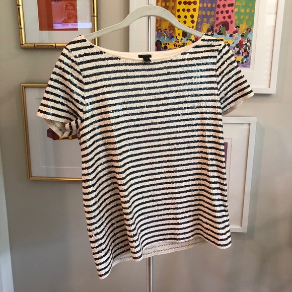 J.Crew sequin short-sleeved top - Picture 1 of 5